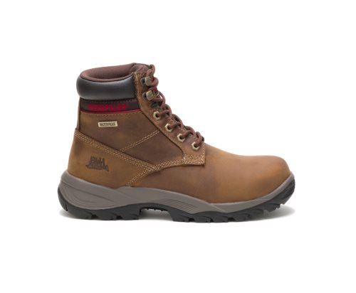 Botas De Seguridad Caterpillar CAT Dryverse 6" Waterproof Mujer Beige Oscuro | CAT-290TY