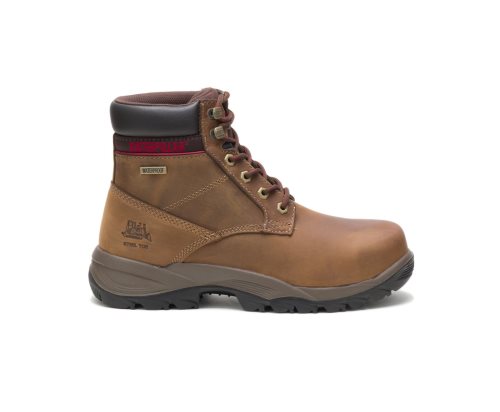 Botas De Seguridad Caterpillar CAT Dryverse 6" Waterproof Steel Toe Mujer Marrones Oscuro | CAT-789YB