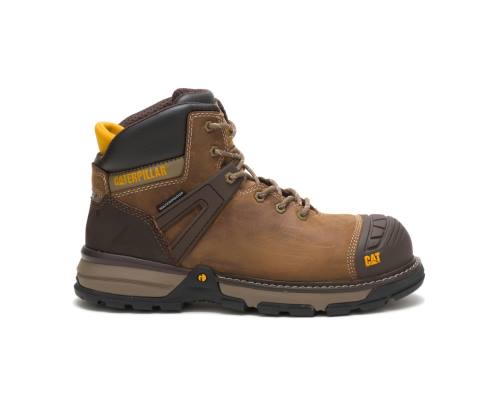 Botas De Seguridad Caterpillar CAT Excavator Superlite Waterproof Carbon Composite Toe Hombre Marrones Beige | CAT-799KO