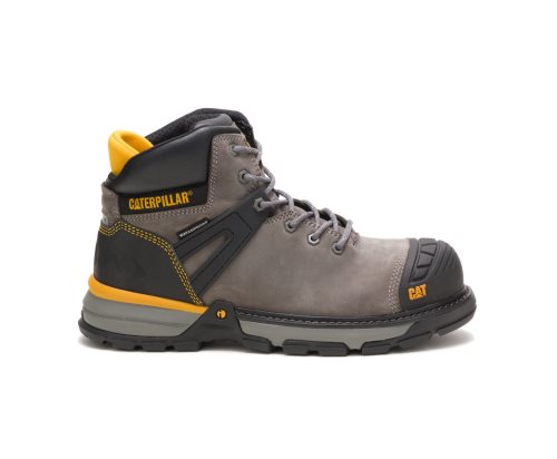 Botas De Seguridad Caterpillar CAT Excavator Superlite Waterproof Nano Toe Hombre Gris Negras | CAT-960BK