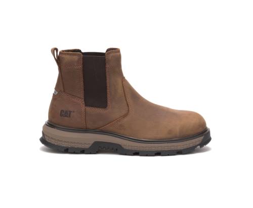 Botas De Seguridad Caterpillar CAT Exposition Chelsea Alloy Toe Hombre Marrones | CAT-792KO