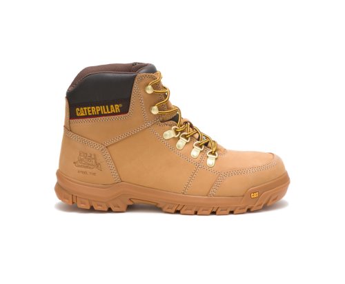 Botas De Seguridad Caterpillar CAT Outline Steel Toe Hombre Marrones | CAT-046TM