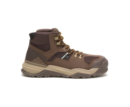 Botas De Seguridad Caterpillar CAT Provoke Mid Waterproof Alloy Toe Hombre Chocolate | CAT-507TV