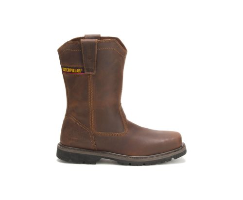 Botas De Seguridad Caterpillar CAT Wellston Pull On Steel Toe Hombre Marrones Oscuro | CAT-348OV