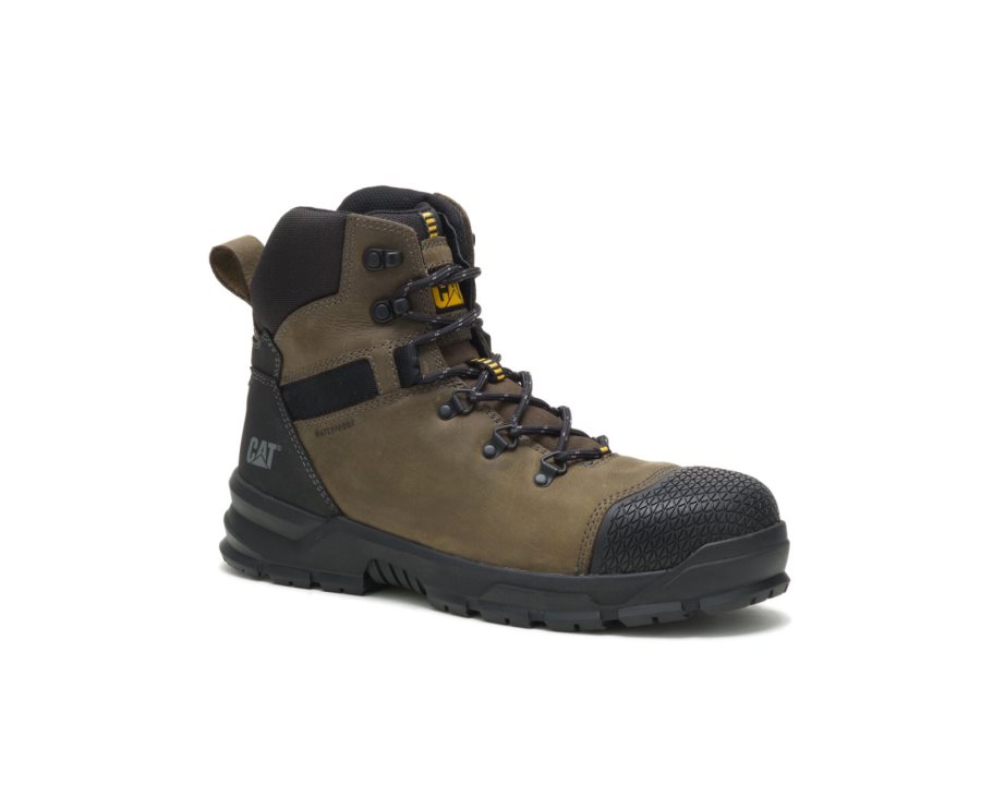 Botas De Seguridad Caterpillar CAT Accomplice X Waterproof Steel Toe Hombre Verde Oliva Negras | CAT-549JO