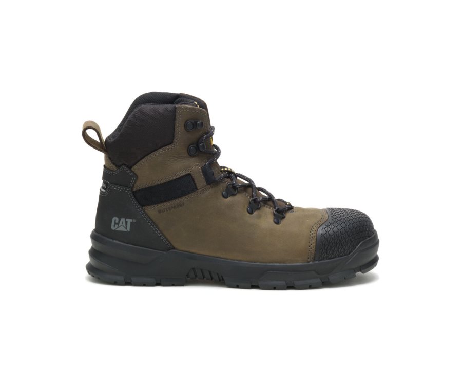 Botas De Seguridad Caterpillar CAT Accomplice X Waterproof Steel Toe Hombre Verde Oliva Negras | CAT-549JO