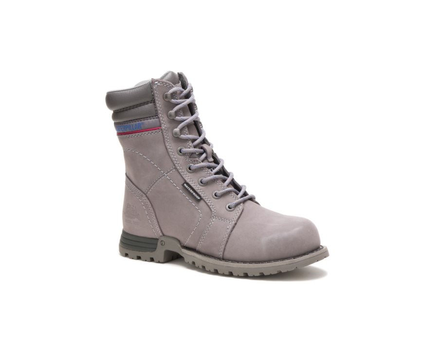 Botas De Seguridad Caterpillar CAT Echo Waterproof Steel Toe Mujer Gris | CAT-807KT