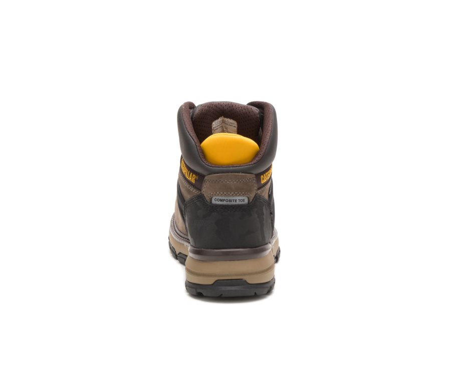 Botas De Seguridad Caterpillar CAT Excavator Superlite Waterproof Nano Toe Hombre Marrones Negras | CAT-089VD