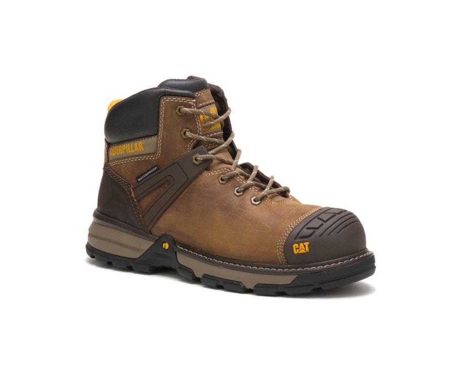 Botas De Seguridad Caterpillar CAT Excavator Superlite Waterproof Nano Toe Hombre Verde Menta | CAT-690AM