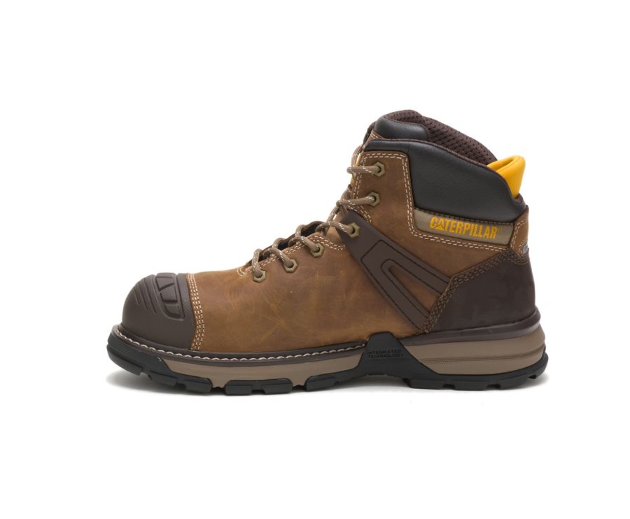 Botas De Seguridad Caterpillar CAT Excavator Superlite Waterproof Nano Toe Hombre Verde Menta | CAT-690AM