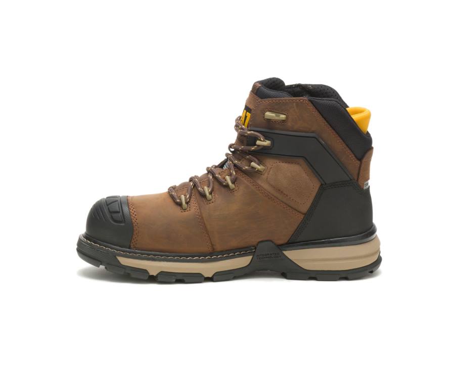 Botas De Seguridad Caterpillar CAT Excavator Superlite Waterproof Thinsulate™ Carbon Composite Toe Hombre Marrones Oscuro | CAT-797KO