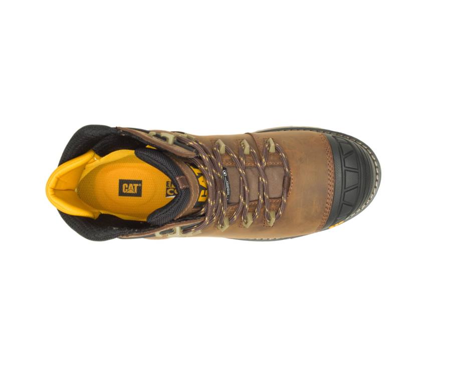 Botas De Seguridad Caterpillar CAT Excavator Superlite Waterproof Thinsulate™ Carbon Composite Toe Hombre Marrones Oscuro | CAT-797KO