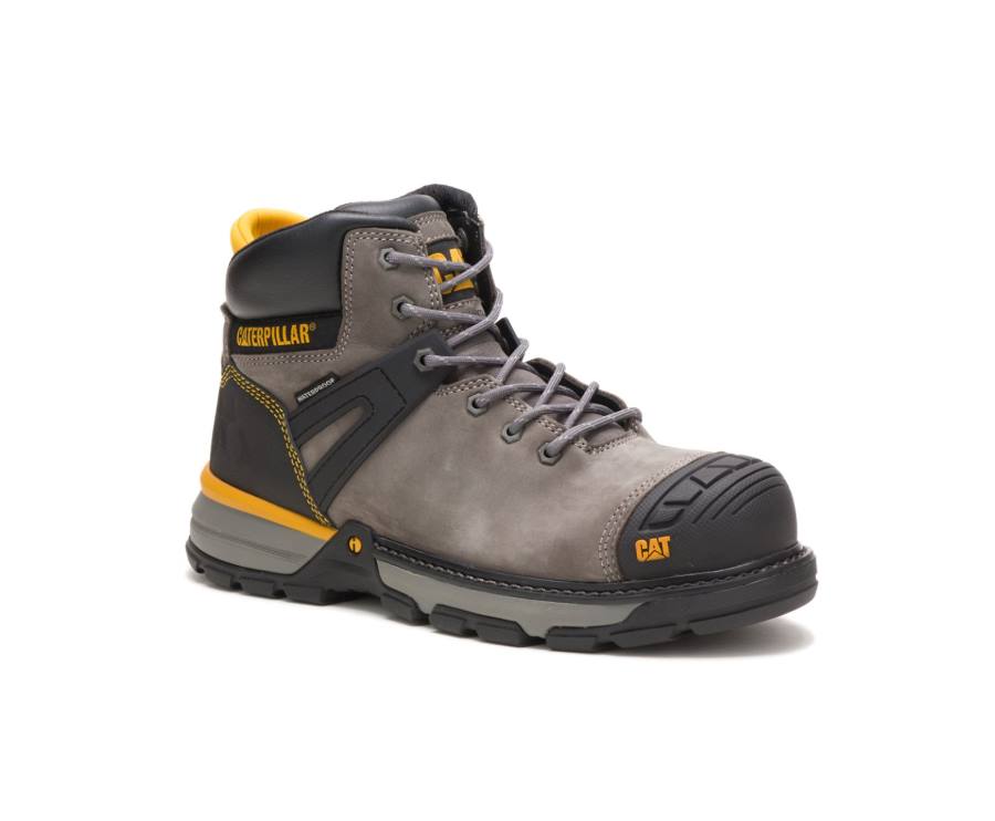 Botas De Seguridad Caterpillar CAT Excavator Superlite Waterproof Carbon Composite Toe Hombre Azules Gris | CAT-801KO