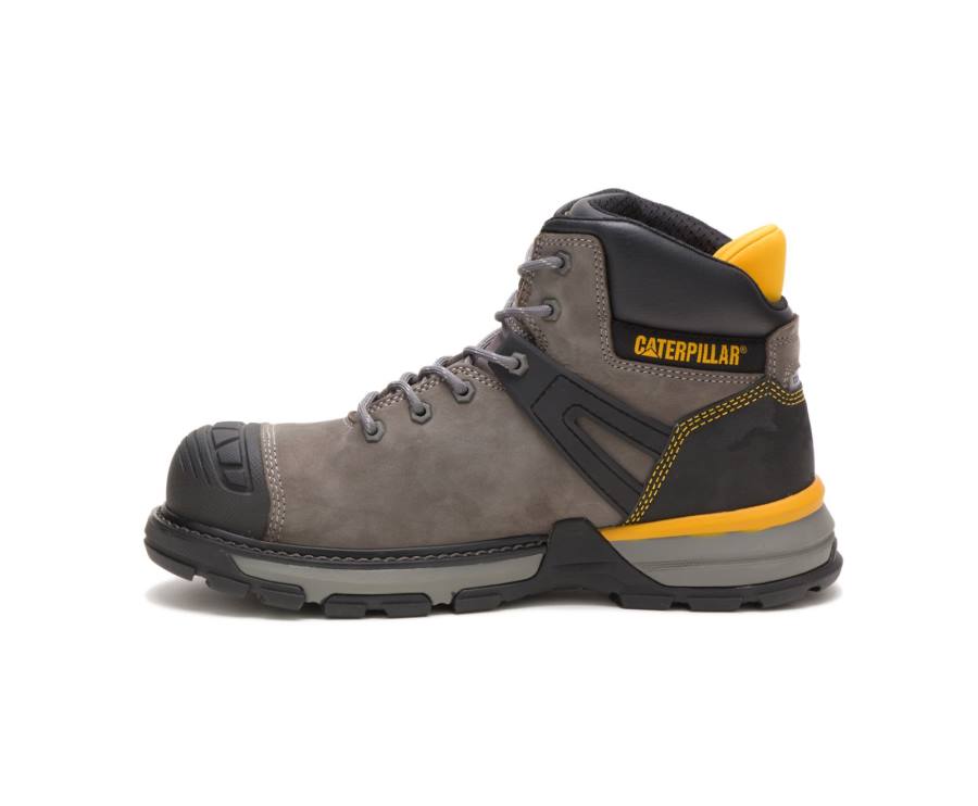 Botas De Seguridad Caterpillar CAT Excavator Superlite Waterproof Carbon Composite Toe Hombre Azules Gris | CAT-801KO