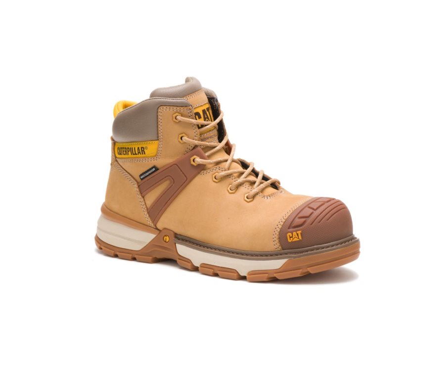 Botas De Seguridad Caterpillar CAT Excavator Superlite Waterproof Nano Toe Hombre Marrones | CAT-819QF