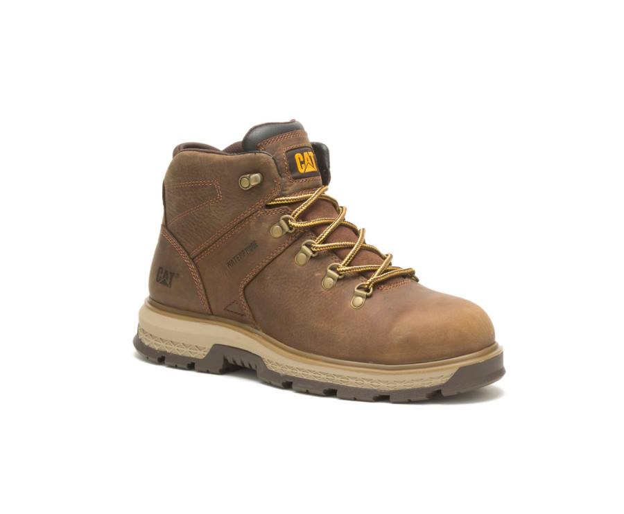 Botas De Seguridad Caterpillar CAT Exposition Hiker Waterproof Alloy Toe Hombre Marrones | CAT-788KO