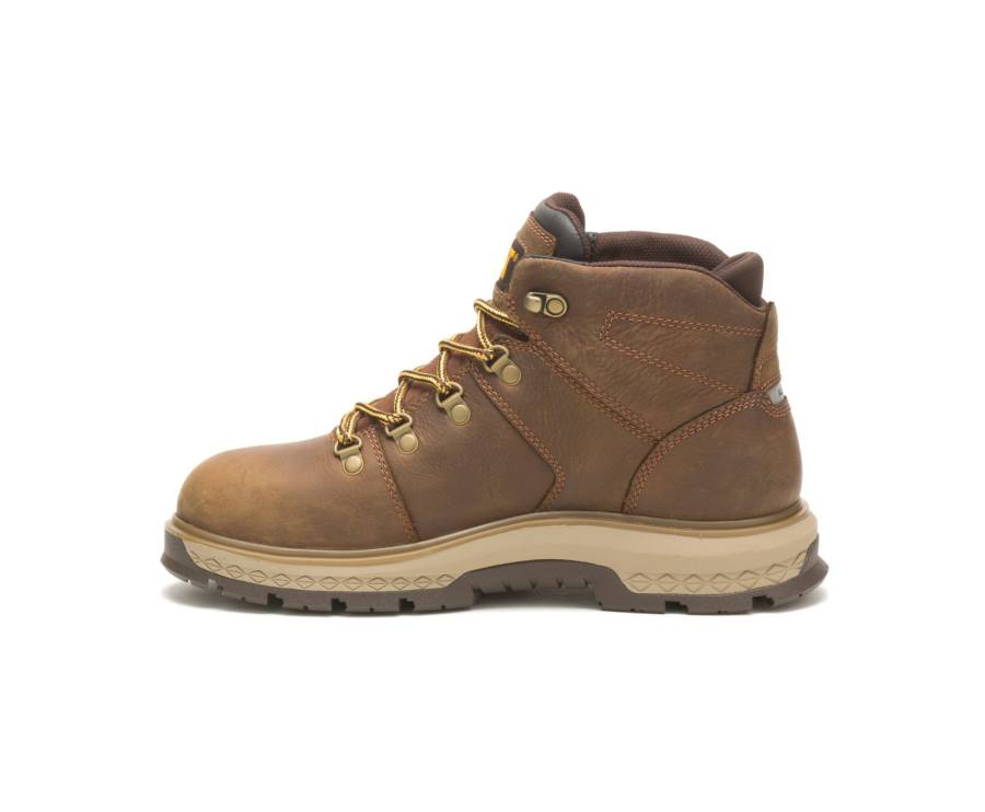 Botas De Seguridad Caterpillar CAT Exposition Hiker Waterproof Alloy Toe Hombre Marrones | CAT-788KO