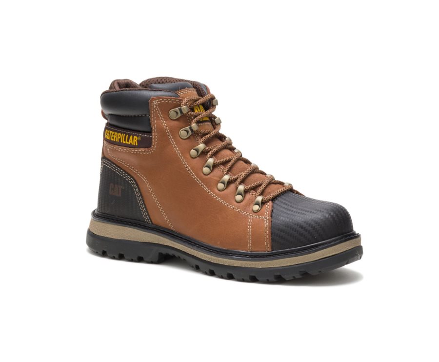 Botas De Seguridad Caterpillar CAT Foxfield Steel Toe Hombre Marrones Negras | CAT-176NU