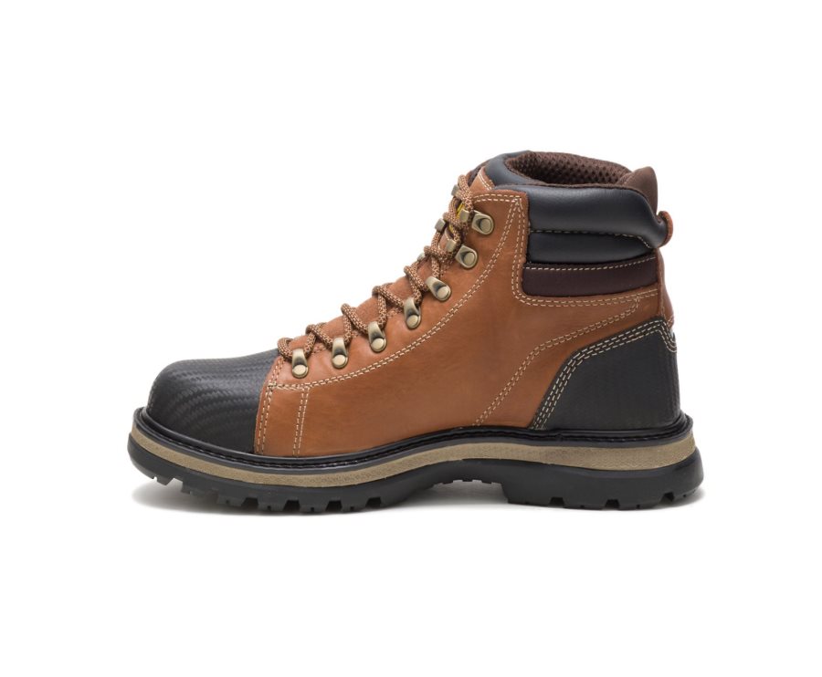 Botas De Seguridad Caterpillar CAT Foxfield Steel Toe Hombre Marrones Negras | CAT-176NU