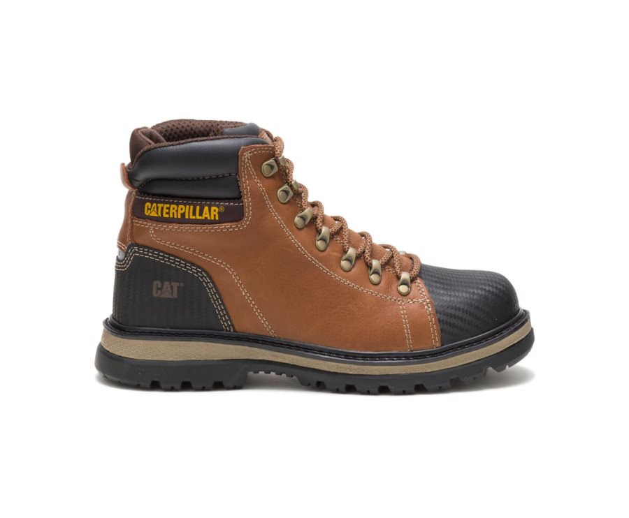 Botas De Seguridad Caterpillar CAT Foxfield Steel Toe Hombre Marrones Negras | CAT-176NU