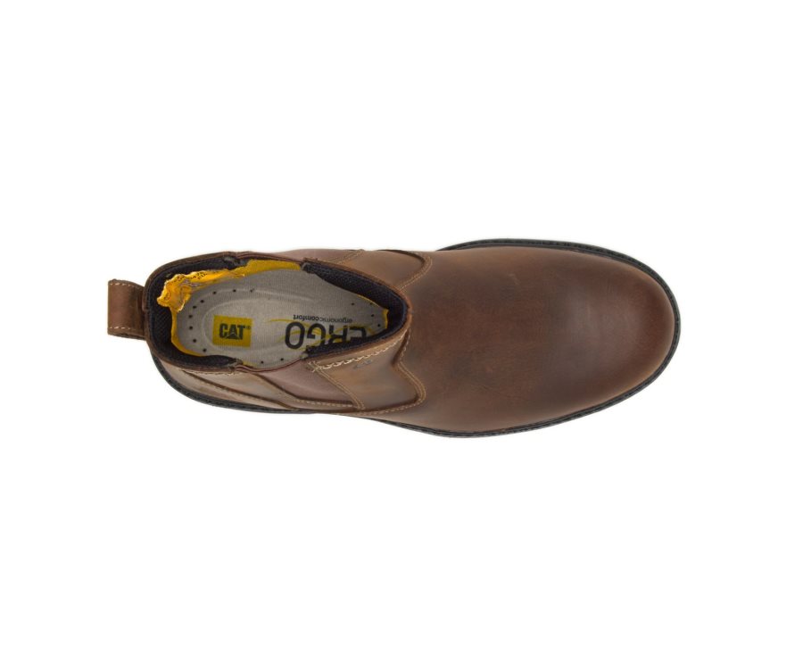 Botas De Seguridad Caterpillar CAT Inherit Pull On Steel Toe Hombre Marrones | CAT-980AU