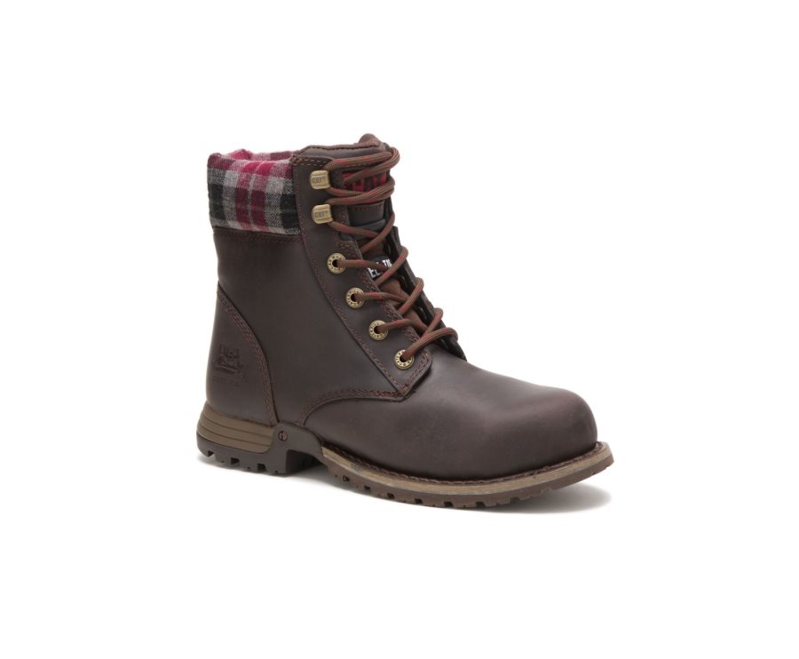 Botas De Seguridad Caterpillar CAT Kenzie Steel Toe Mujer Chocolate | CAT-238FY