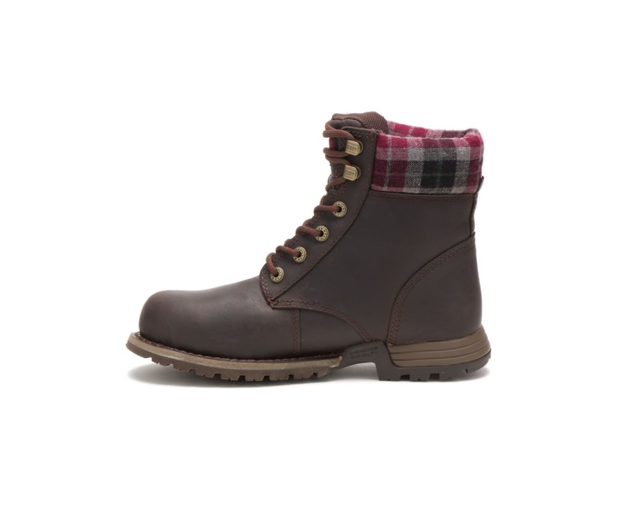 Botas De Seguridad Caterpillar CAT Kenzie Steel Toe Mujer Chocolate | CAT-238FY