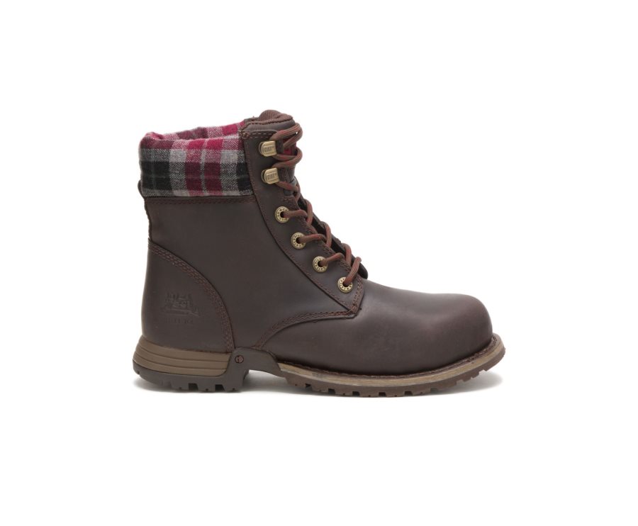 Botas De Seguridad Caterpillar CAT Kenzie Steel Toe Mujer Chocolate | CAT-238FY