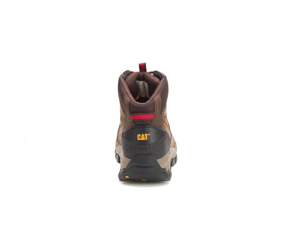 Botas De Seguridad Caterpillar CAT Navigator Mid Waterproof Steel Toe Hombre Marrones Rojas | CAT-201RM