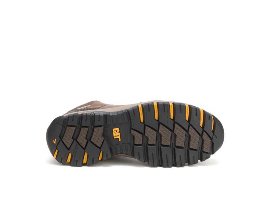 Botas De Seguridad Caterpillar CAT Navigator Mid Waterproof Steel Toe Hombre Marrones Rojas | CAT-201RM