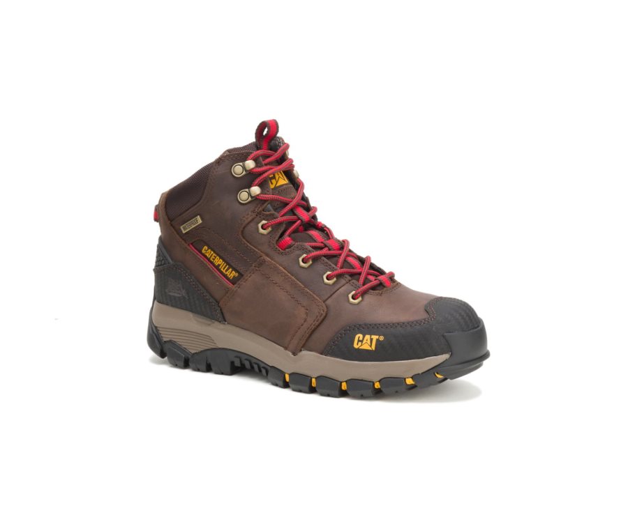 Botas De Seguridad Caterpillar CAT Navigator Waterproof Hombre Marrones Rojas | CAT-367GY