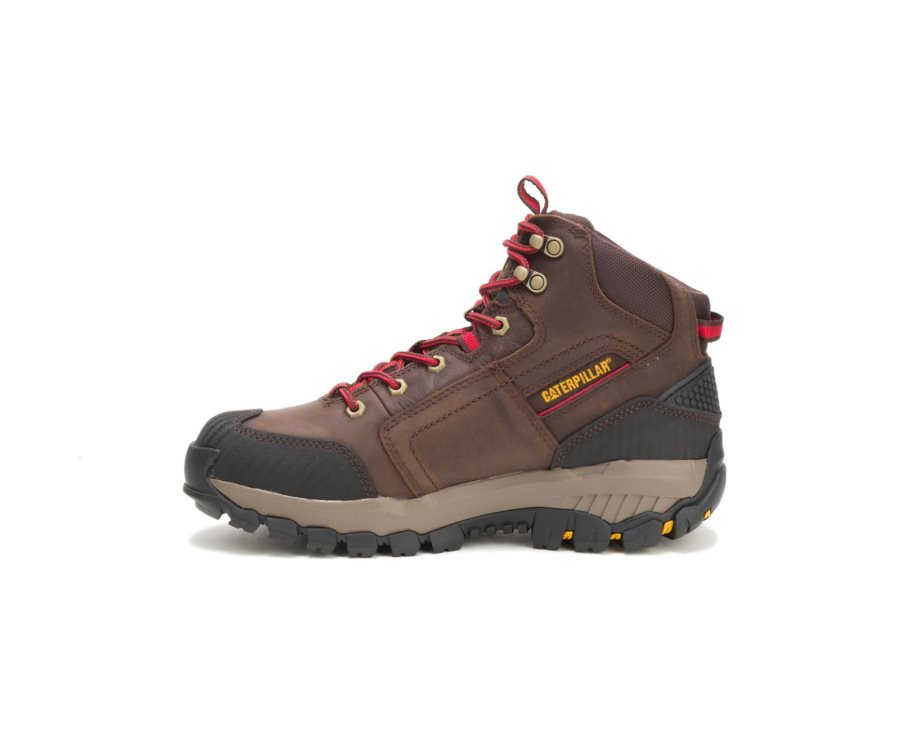 Botas De Seguridad Caterpillar CAT Navigator Waterproof Hombre Marrones Rojas | CAT-367GY