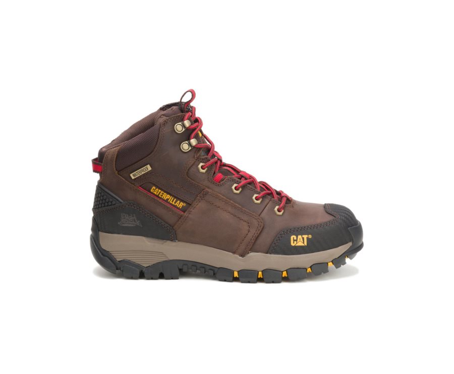 Botas De Seguridad Caterpillar CAT Navigator Waterproof Hombre Marrones Rojas | CAT-367GY