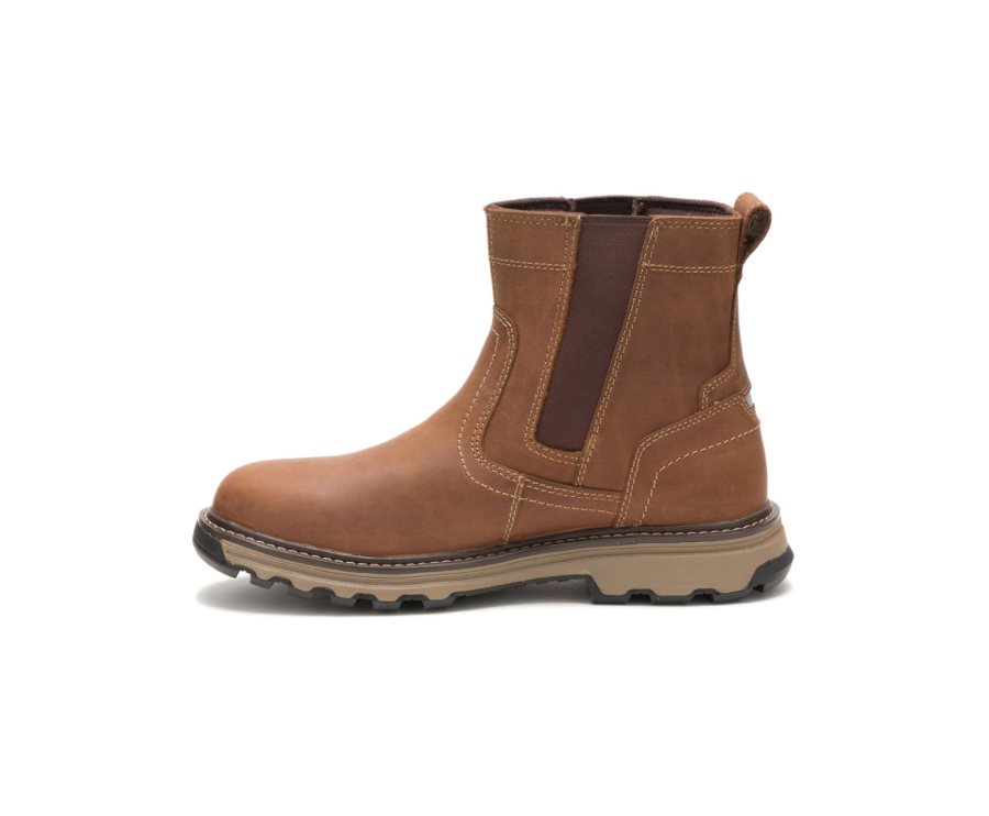 Botas De Seguridad Caterpillar CAT Pelton Work Boot Hombre Beige Oscuro | CAT-915TM