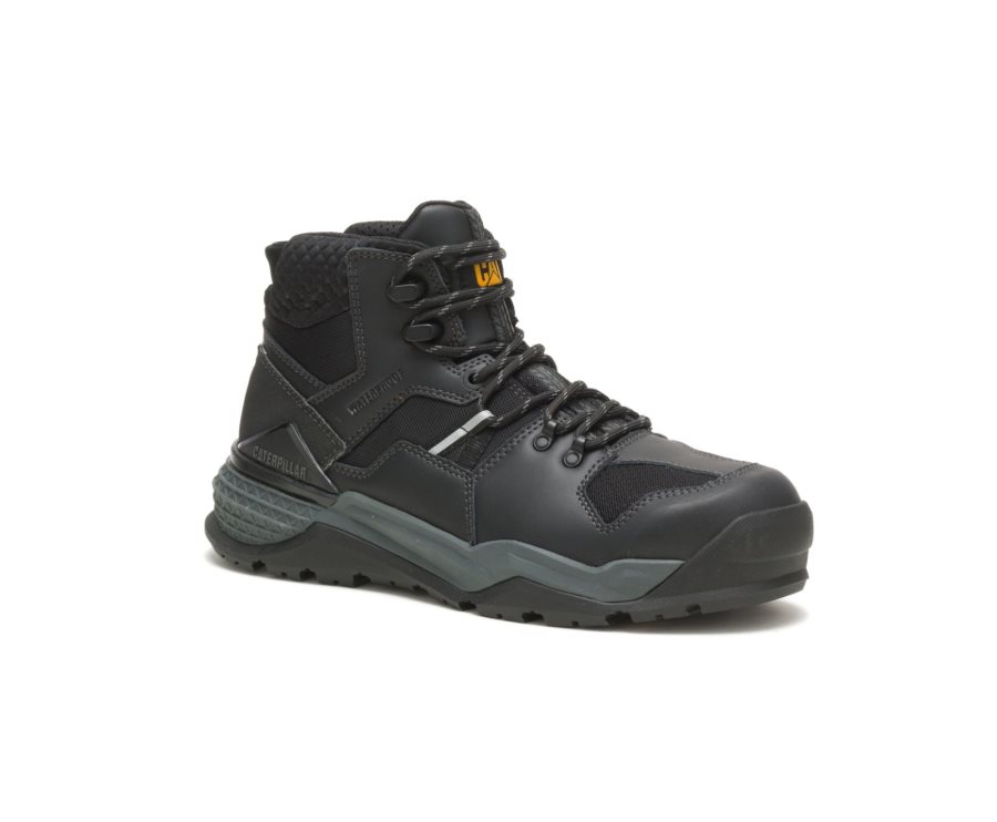 Botas De Seguridad Caterpillar CAT Provoke Mid Waterproof Alloy Toe Hombre Negras Gris | CAT-098VZ