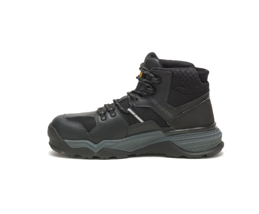 Botas De Seguridad Caterpillar CAT Provoke Mid Waterproof Alloy Toe Hombre Negras Gris | CAT-098VZ