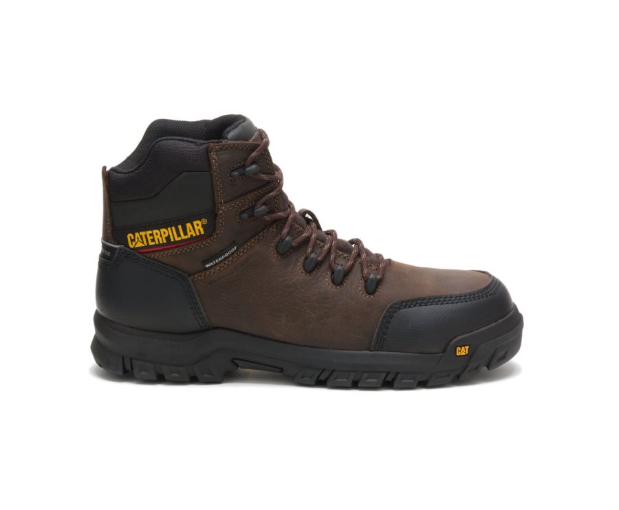 Botas De Seguridad Caterpillar CAT Resorption Waterproof Composite Toe Hombre Marrones | CAT-621JO