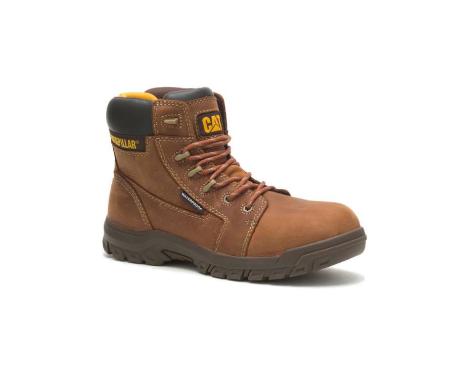 Botas De Seguridad Caterpillar CAT Resorption Waterproof Composite Toe Mujer Marrones | CAT-739KO