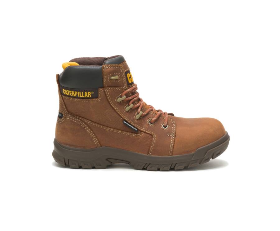 Botas De Seguridad Caterpillar CAT Resorption Waterproof Composite Toe Mujer Marrones | CAT-739KO