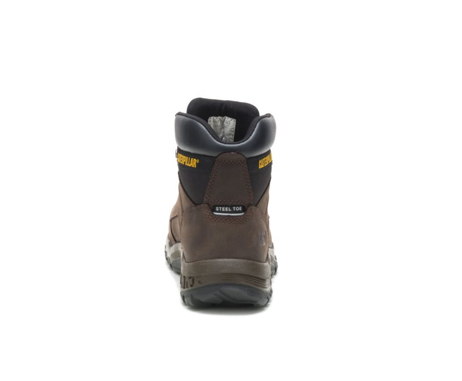 Botas De Seguridad Caterpillar CAT Upholder Waterproof Steel Toe Hombre Chocolate Oscuro | CAT-486WF