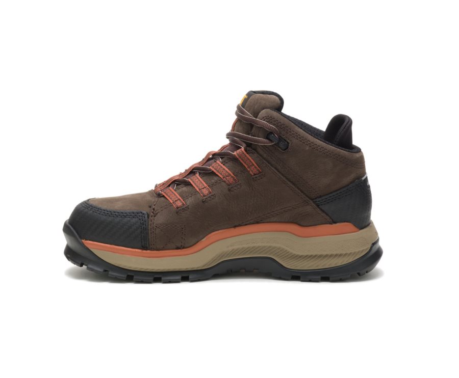 Botas De Seguridad Caterpillar CAT Utilize Waterproof Alloy Toe Hombre Chocolate Oscuro | CAT-723TJ