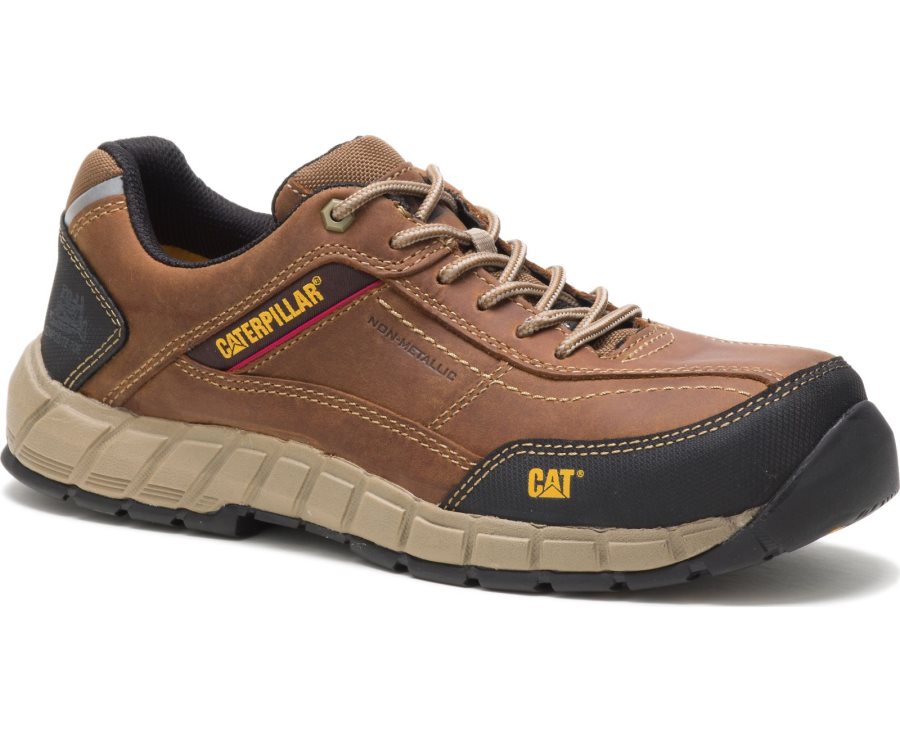 Zapatillas Caterpillar CAT Streamline Cuero Composite Toe Hombre Marrones | CAT-105KV