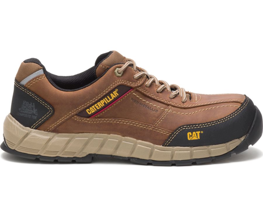 Zapatillas Caterpillar CAT Streamline Cuero Composite Toe Hombre Marrones | CAT-105KV